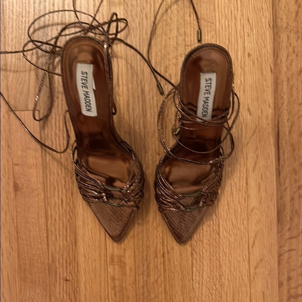 Steve Madden Women's Bronze Strappy Heels